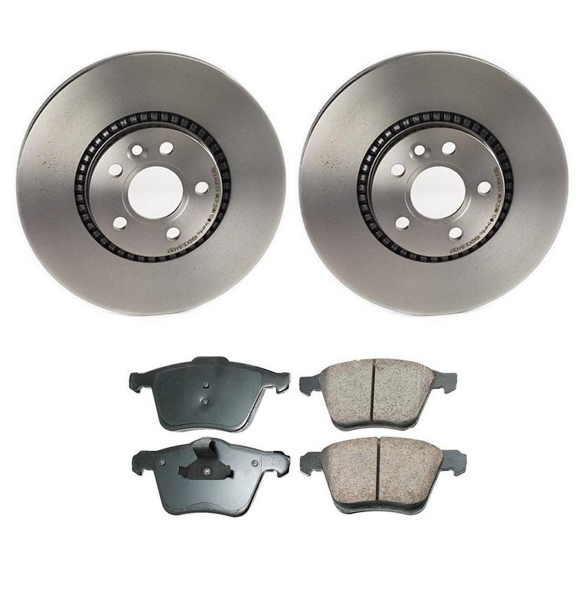 Volvo Disc Brake Pad and Rotor Kit - Front (316mm) (Ceramic) (EURO) 31200229 - Akebono Euro Ultra-Premium 4115205KIT